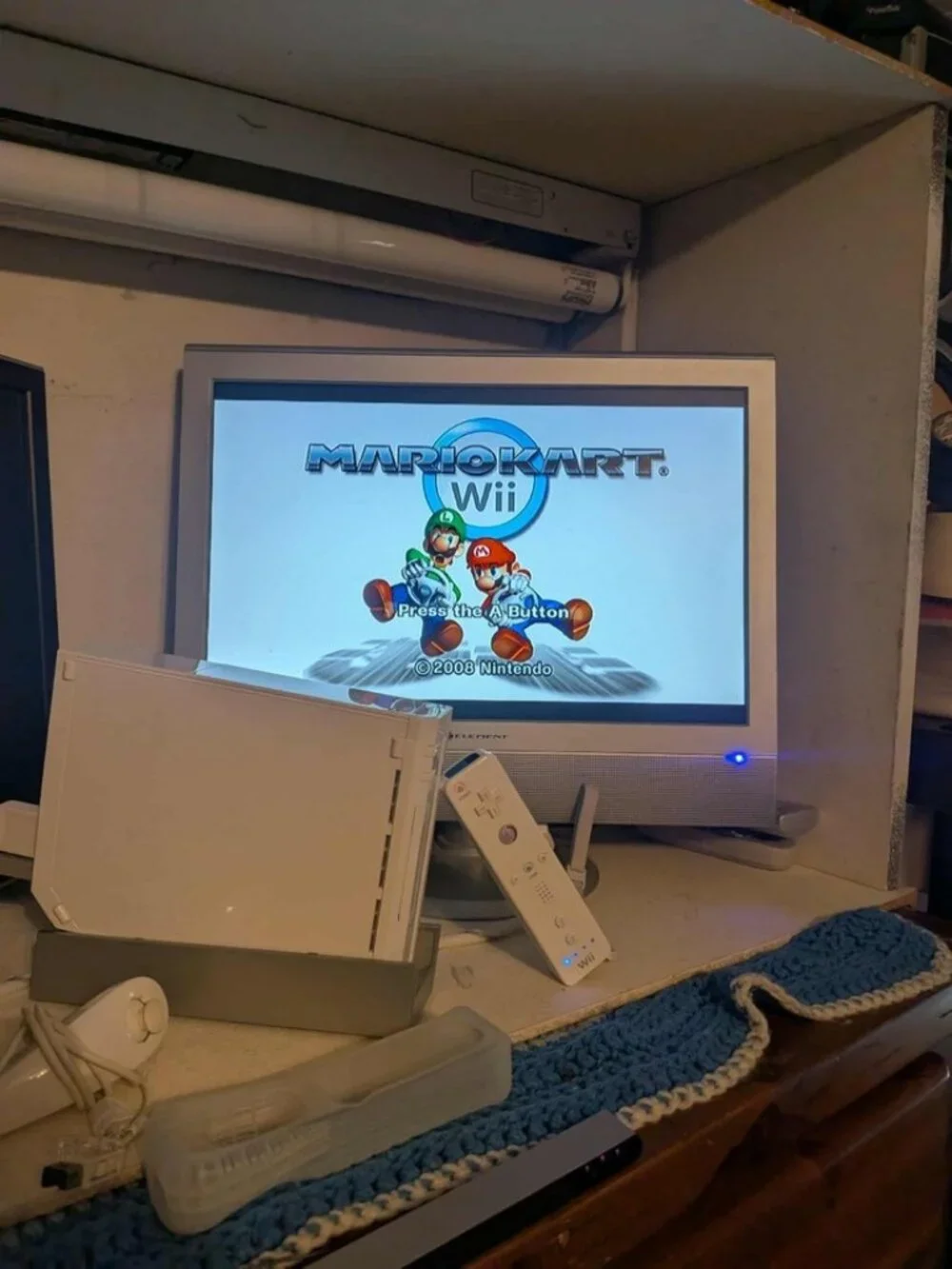 Nintendo Authentic Wii Console White Controllers + chuck Cords and accessories.